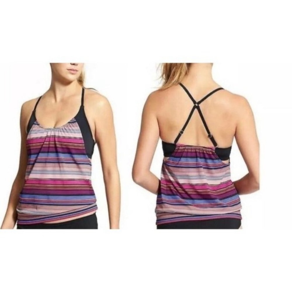 Athleta Swim Athleta Capri Stripe Blousy Tankini